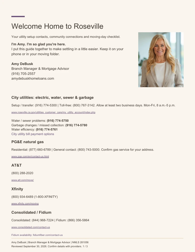 Preview of Amy's downloadable Roseville Moving-In and Community Guide