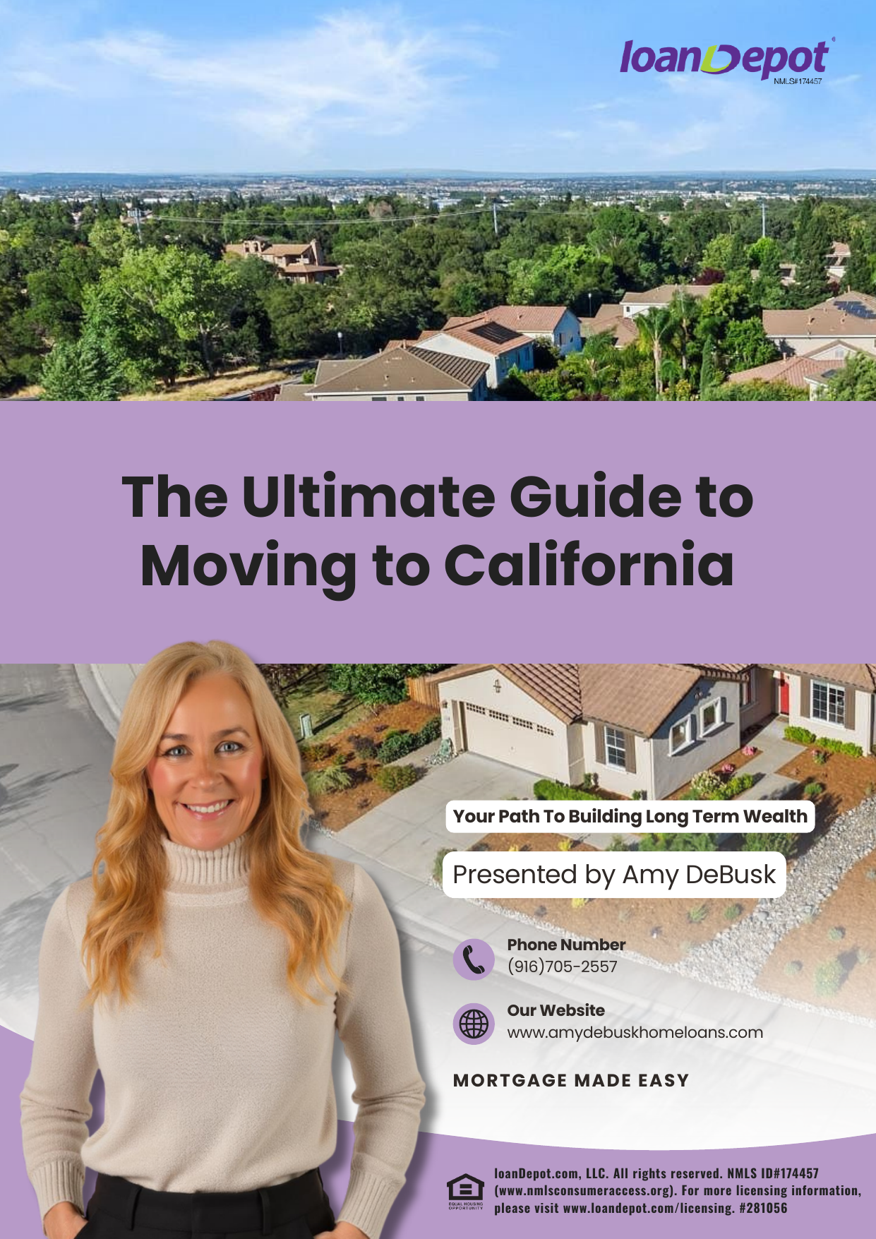 Cover of The Ultimate Guide to Moving to California, presented by Amy DeBusk