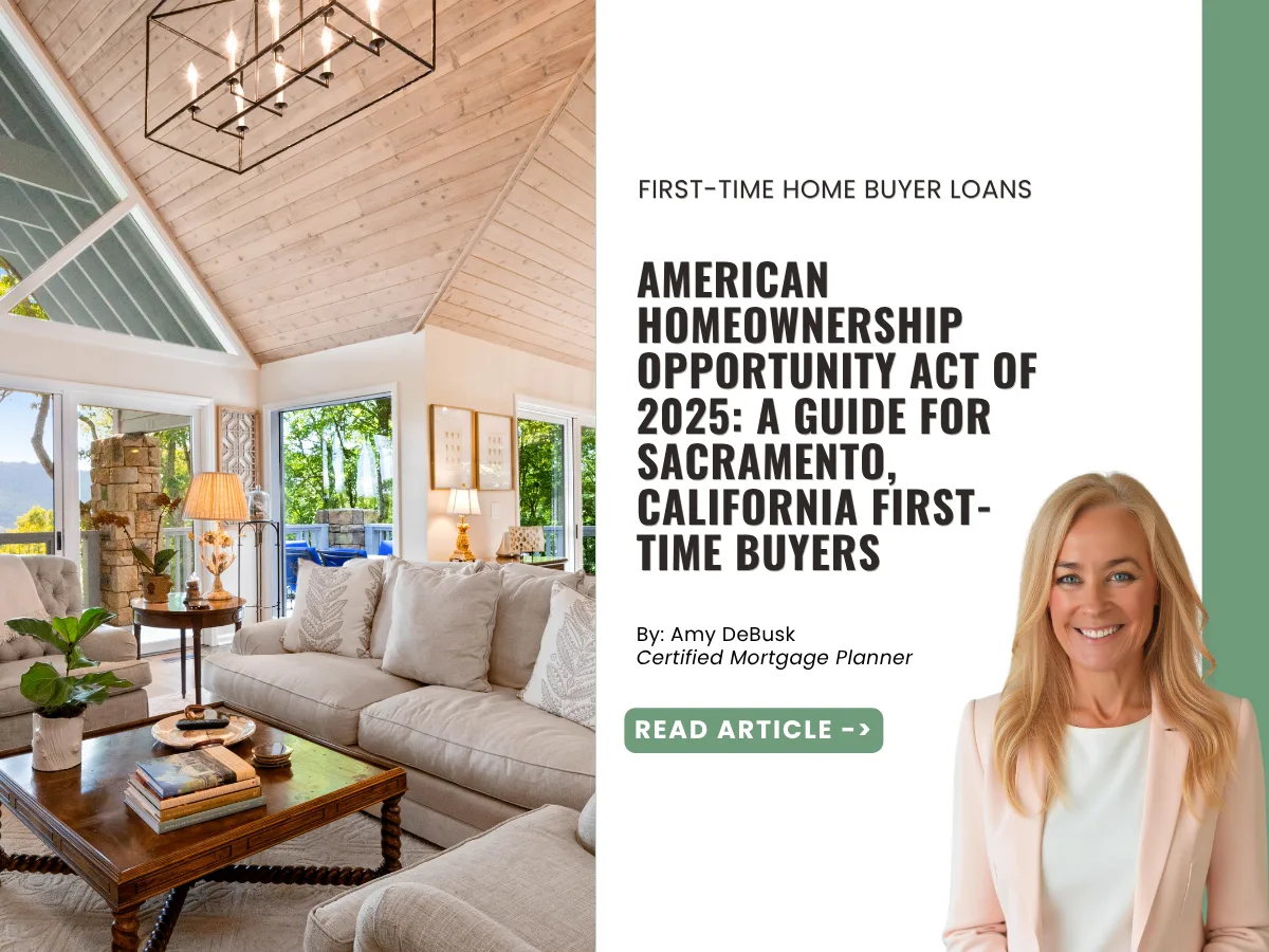 Bright and spacious living room featured in a guide explaining the American Homeownership Opportunity Act of 2025 for Sacramento first time homebuyers.