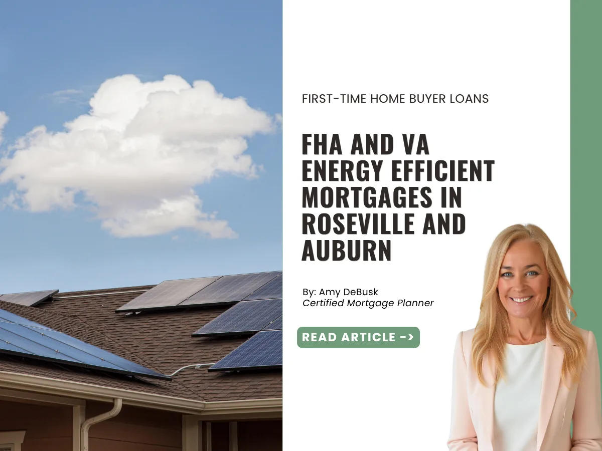 Solar panels on a home's roof featured in Amy's Energy Efficient Mortgage article