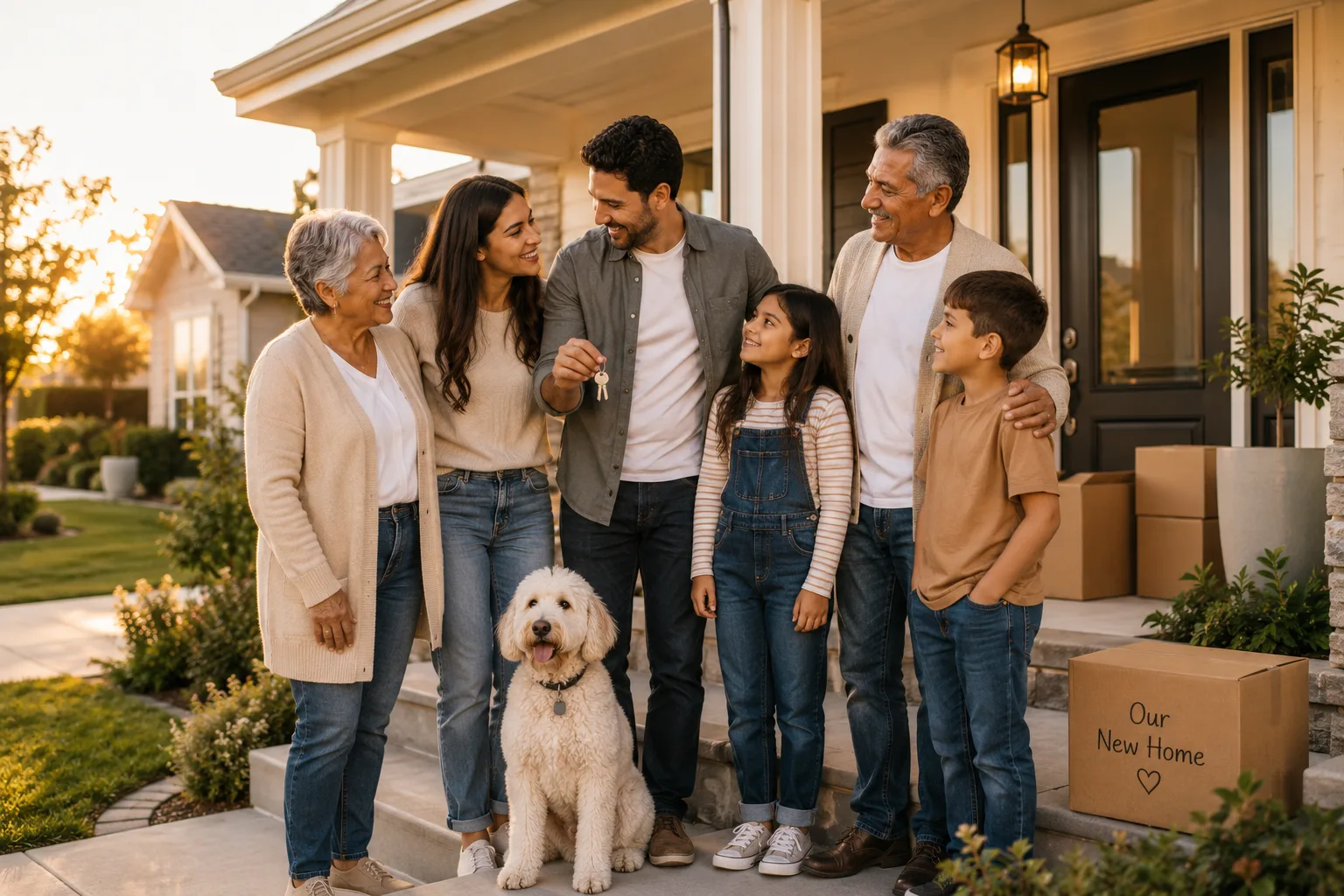 Multiple generations sharing a family home