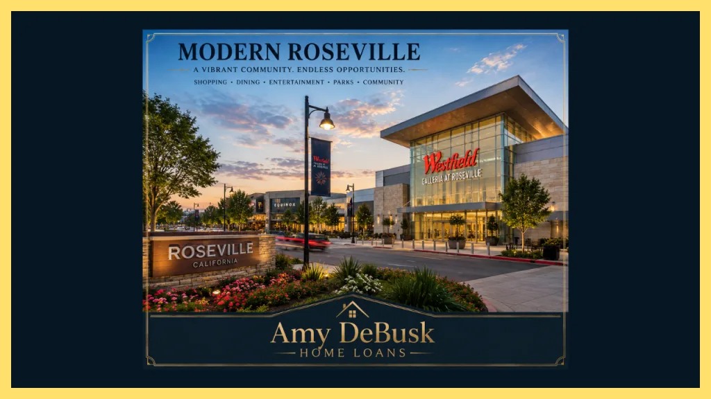 **Alt text:**

Modern Roseville, California shopping district at sunset featuring Westfield Galleria at Roseville, landscaped streets, shops, and dining, highlighting the city's growth into a vibrant community with diverse amenities.

