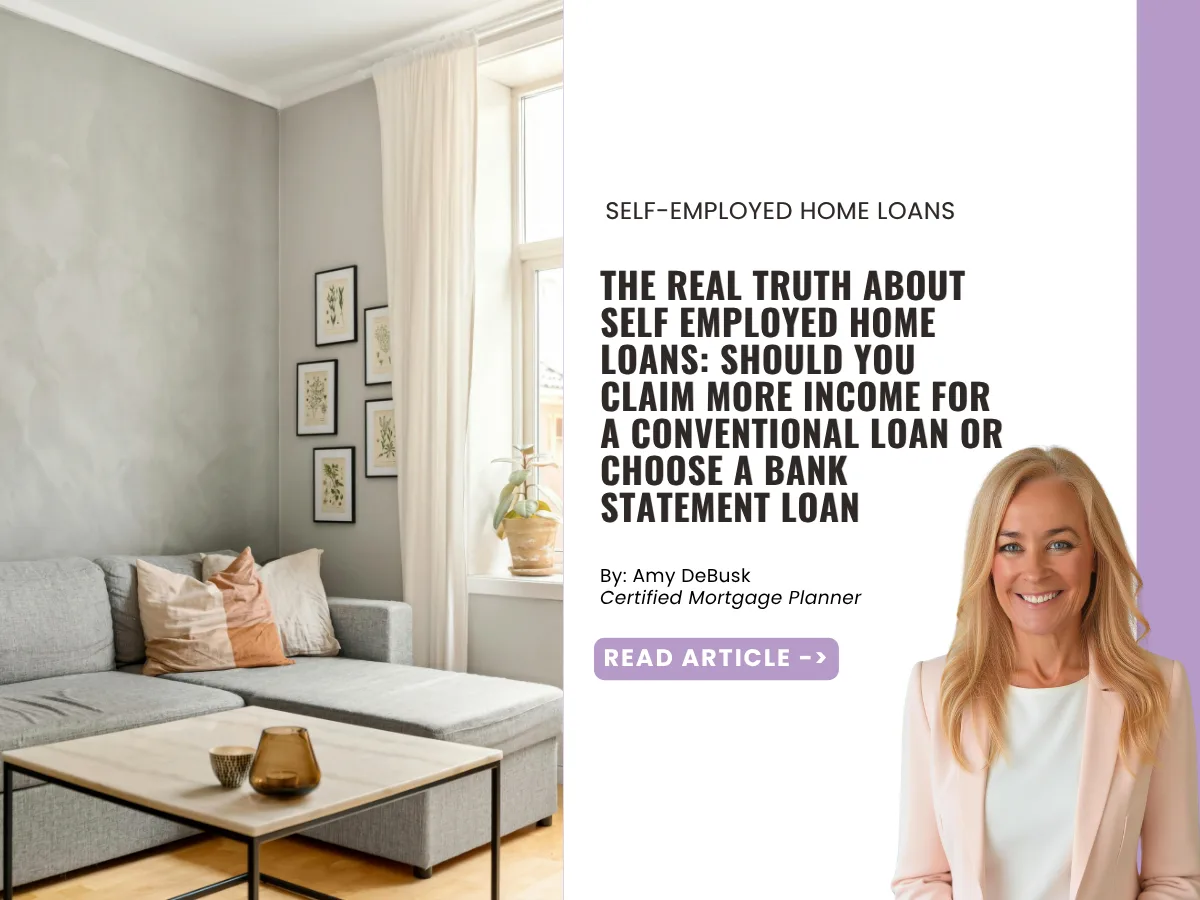 Modern living room with a gray sectional sofa, soft natural light, framed artwork, and a bright window, representing homeownership and mortgage solutions for self employed borrowers.