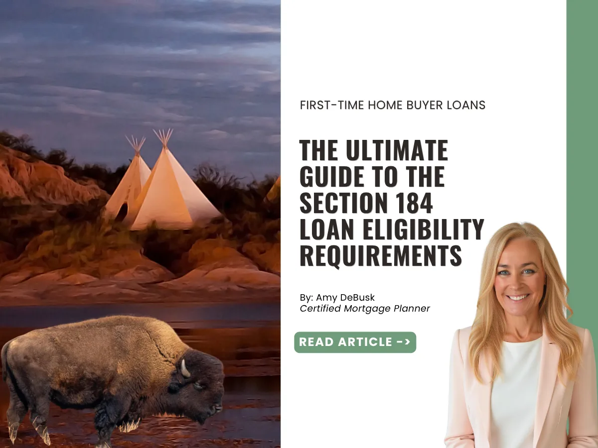 Bison near a riverside campsite with teepees featured in a guide explaining Section 184 loan eligibility requirements for Native American and Alaska Native homebuyers.