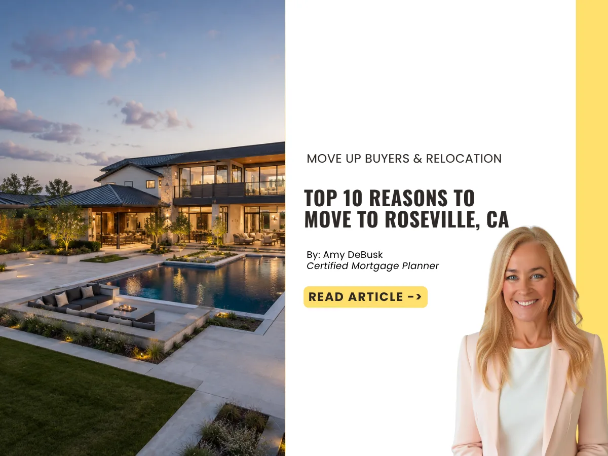Modern luxury home with a swimming pool at sunset representing reasons to move to Roseville, California.