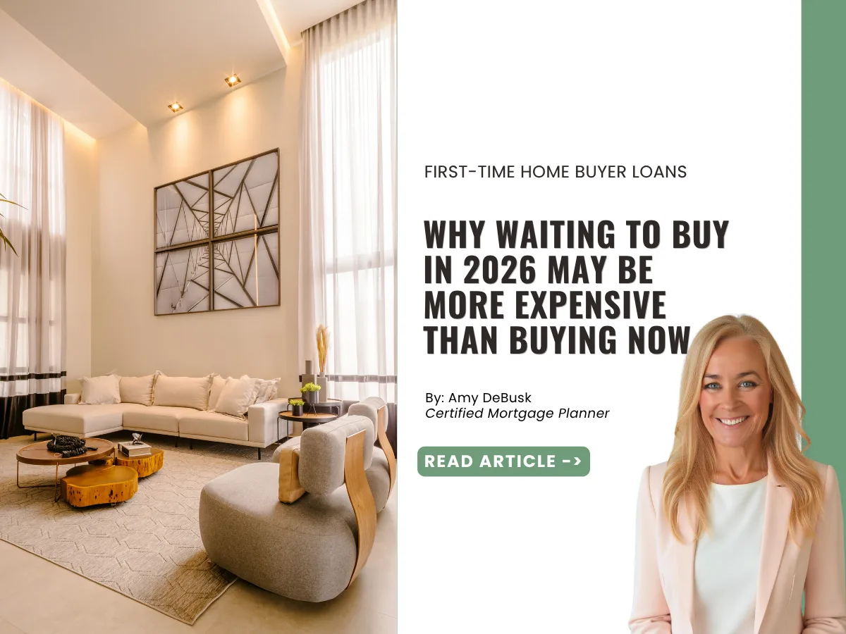 Modern living room interior featured in an article explaining why delaying a home purchase until 2026 could result in higher costs for buyers.