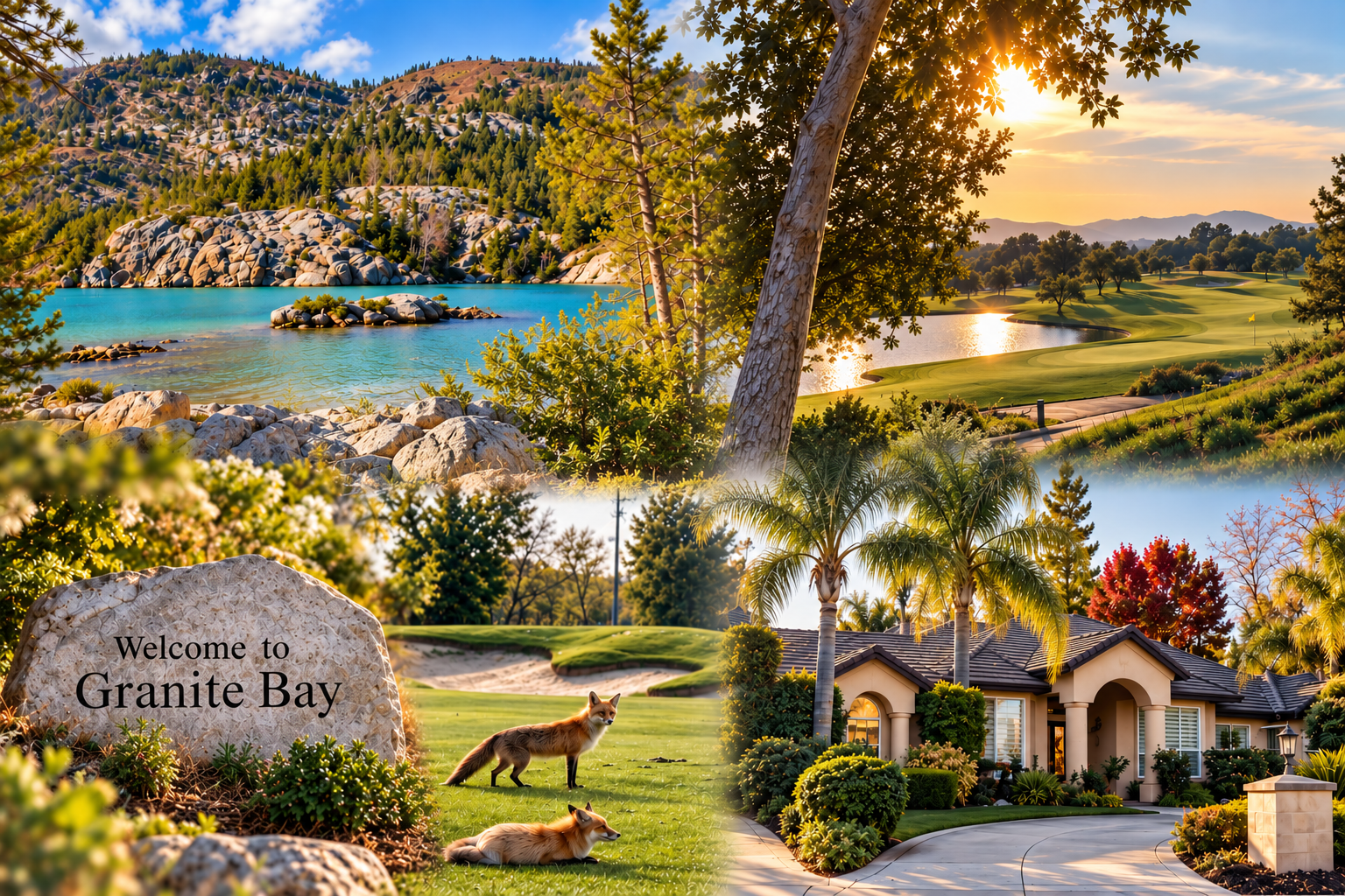 Folsom Lake and homes in Granite Bay