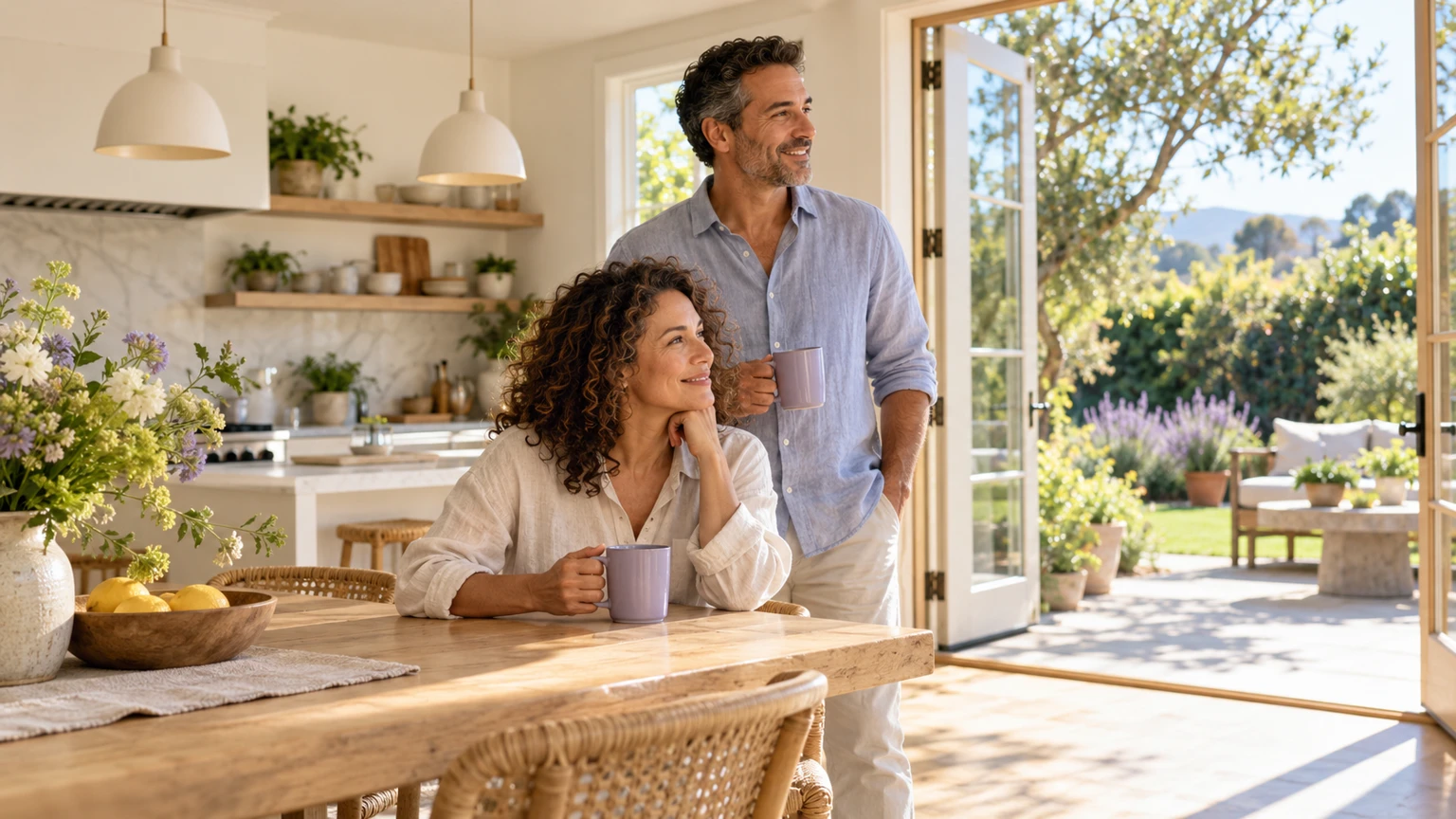 Homeowner reviewing loan options
