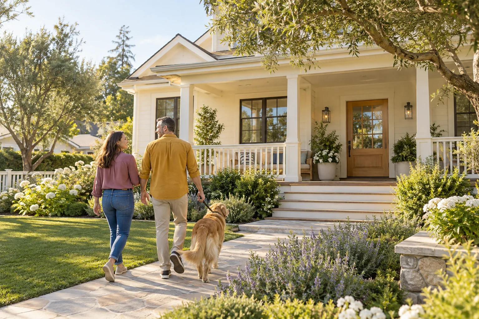 Sunlit home and mortgage planning materials