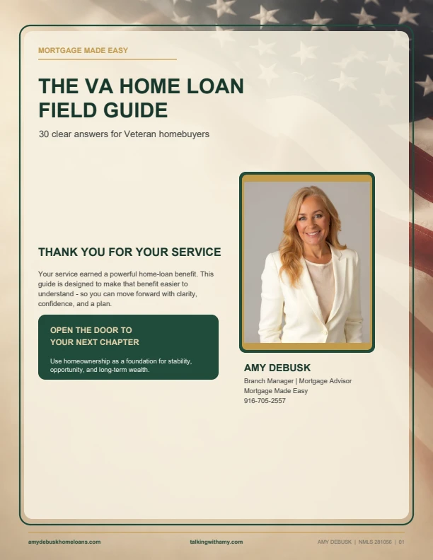 Cover of Amy DeBusk's VA Home Loan Field Guide: 30 clear answers for Veteran homebuyers
